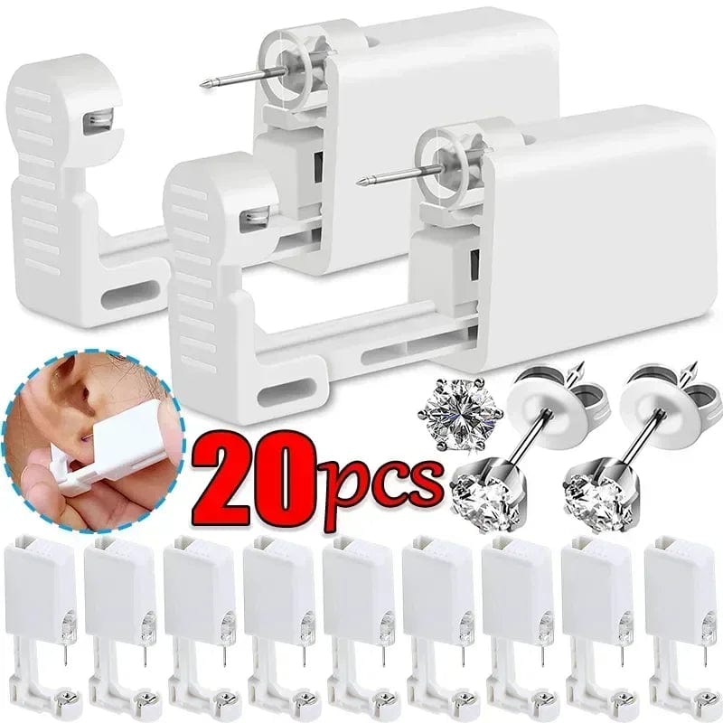Planet Gates 20pcs Safety Ear Piercing Gun Kit Disposable Disinfect Safety Earring Piercer Machine Studs Nose CLip Body Jewelry Piercing Tool