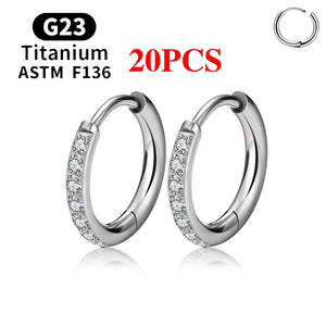 Planet Gates 20PCS Silver Color 1 / CHINA / 2X8MM 2/20PCS G23 Titanium Earring Hoop CZ Hinged Segment Round Nose Ring for Women Ear Tragus Cartilage Helix Daith Piercing Jewelry