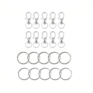 Planet Gates 20pcs Silver Color 20PCS Swivel Clasps Lanyard Snap Hooks with Key Rings Key Chain Clip Hooks Lobster Claw Clasps for Keychains Jewelry DIY Crafts