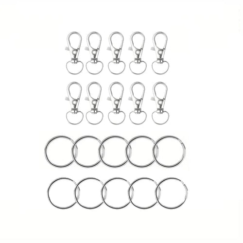 Planet Gates 20pcs Silver Color 20PCS Swivel Clasps Lanyard Snap Hooks with Key Rings Key Chain Clip Hooks Lobster Claw Clasps for Keychains Jewelry DIY Crafts
