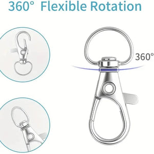 Planet Gates 20PCS Swivel Clasps Lanyard Snap Hooks with Key Rings Key Chain Clip Hooks Lobster Claw Clasps for Keychains Jewelry DIY Crafts