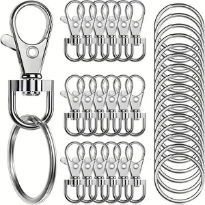 Planet Gates 20PCS Swivel Clasps Lanyard Snap Hooks with Key Rings Key Chain Clip Hooks Lobster Claw Clasps for Keychains Jewelry DIY Crafts