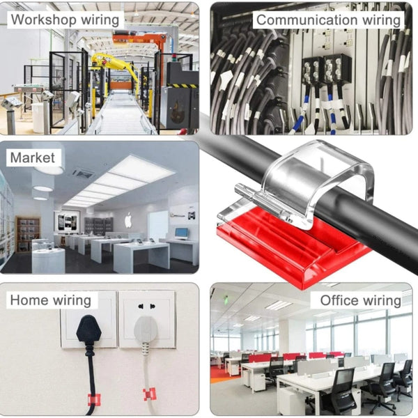 Planet Gates 20PCS-Transparent 10/50PCS Cable Management Clip Guiding Line Wire Arrangement Protector Fixations Cord Holder Clearance WINDER Clips Attache Home