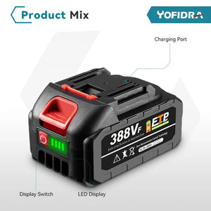 Planet Gates 20V Rechargeable Lithium Battery EU Plug.388VF 15000mAh.928VF 22500mAh.Battery Capacity Indicator.for Chainsaw Electric Drill