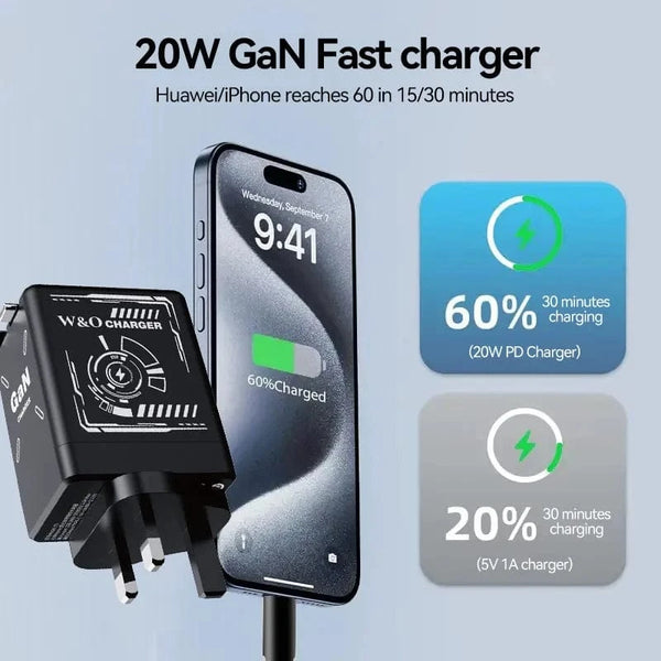 Planet Gates 20W GaN Fast Charging USB C Charger Super Charge Adapter Multi-protocol Compatibility Charger For Huawei iPhone Samsung New