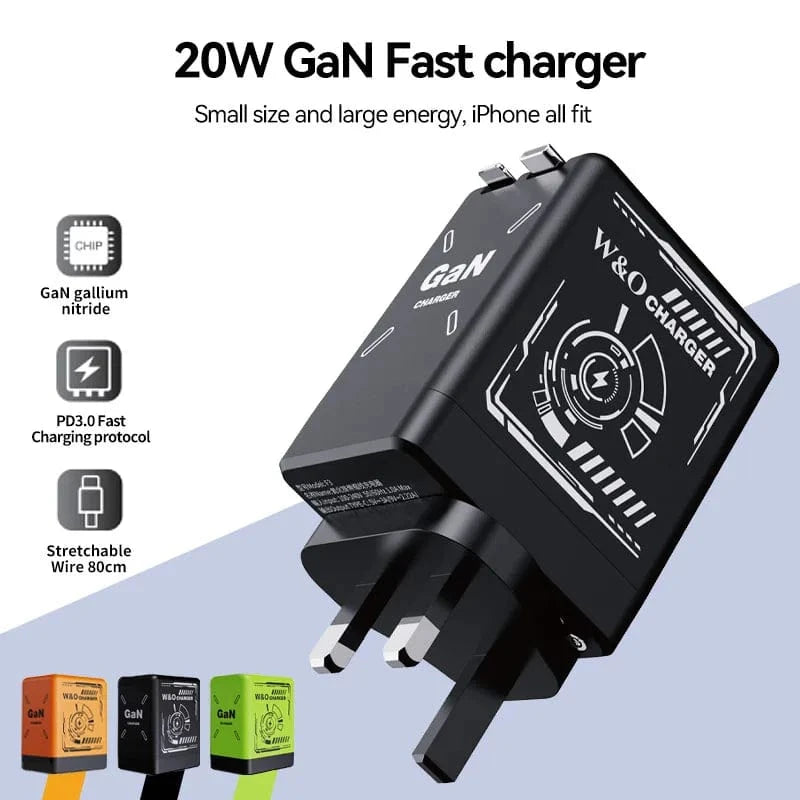 Planet Gates 20W GaN Fast Charging USB C Charger Super Charge Adapter Multi-protocol Compatibility Charger For Huawei iPhone Samsung New