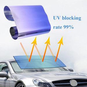Planet Gates 20X150cm Car Sun Shade Front Windshield Sunshade Protector Solar Window Tint Film Heat Insulation Color Changing Film Universal