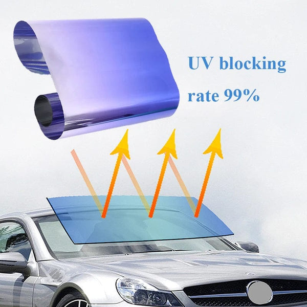 Planet Gates 20X150cm Car Sun Shade Front Windshield Sunshade Protector Solar Window Tint Film Heat Insulation Color Changing Film Universal