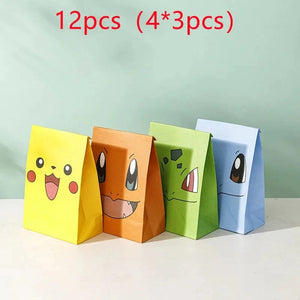 Planet Gates 21 15 8cm / 12pcs 12Pcs/Set New Pokemon Pikachu Party Supplies Gift Bag flat pocket Children Cartoon Theme Happy Birthday Candy Bag Toys Supplies