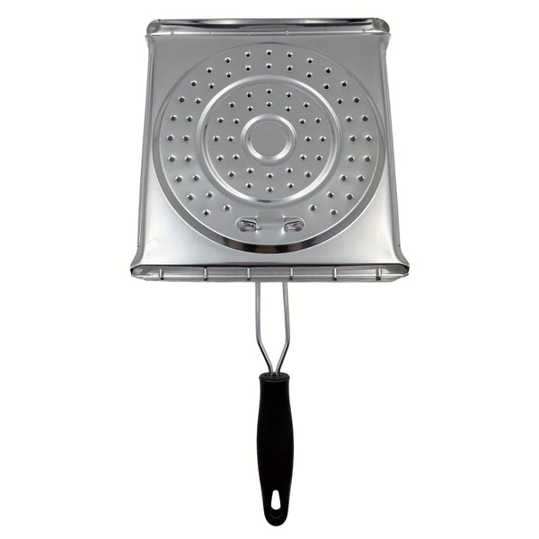 Planet Gates 21.49cm X 19.99cm 1pc Stainless Steel Stove Top Toaster With Foldable Handle, Bread Toaster For Camping Stove And Kitchen Stove, Camping Cookware, Kitchen Stove Top Toaster, Water And Coffee Warming Rack For Camping Stove.