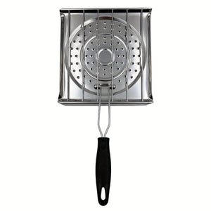 Planet Gates 21.49cm X 19.99cm 1pc Stainless Steel Stove Top Toaster With Foldable Handle, Bread Toaster For Camping Stove And Kitchen Stove, Camping Cookware, Kitchen Stove Top Toaster, Water And Coffee Warming Rack For Camping Stove.