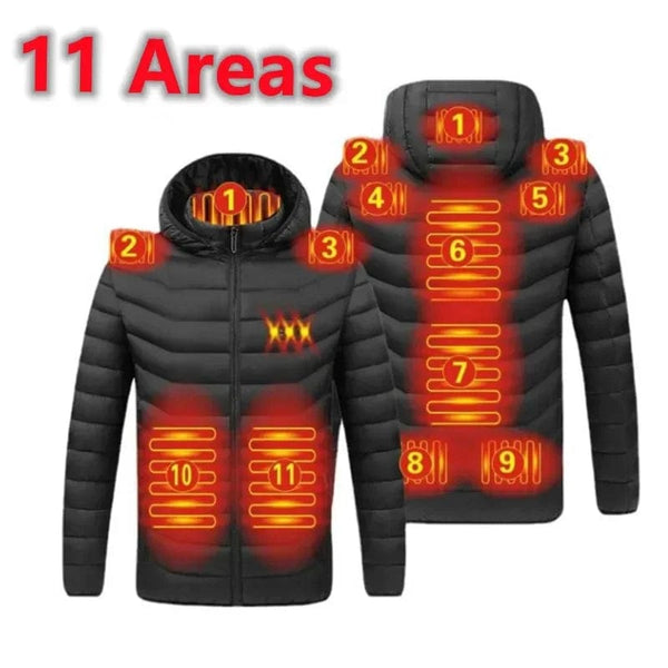 Planet Gates 21 Areas Heated Jacket Women's Warm Vest USB Men's Heating Jacket Heated Vests Coat Hunting Hiking Camping Autumn Winter Male
