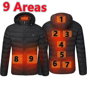 Planet Gates 21 Areas Heated Jacket Women's Warm Vest USB Men's Heating Jacket Heated Vests Coat Hunting Hiking Camping Autumn Winter Male