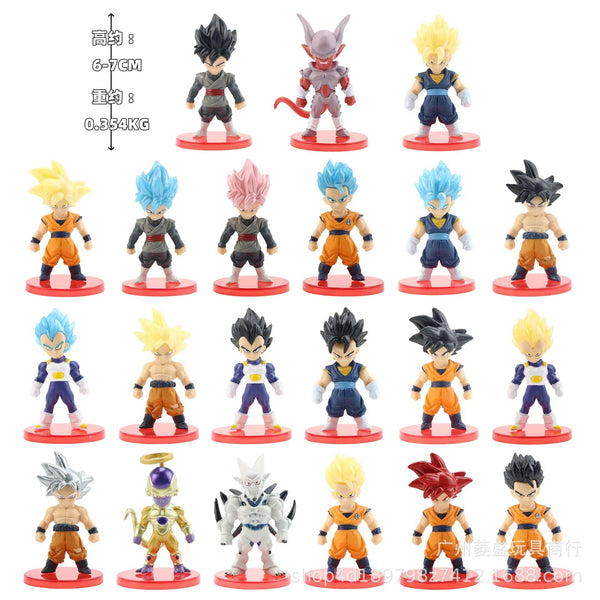 Planet Gates 21 Pcs 6-7cm style 1 78 Pcs/Lot Dragon Ball Mini Figure Wholesale 18+18+21+21 6-8cm Figurines With Base Gacha Anime PVC Dolls Toy