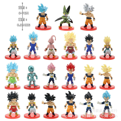 Planet Gates 21 Pcs 6-7cm style 2 78 Pcs/Lot Dragon Ball Mini Figure Wholesale 18+18+21+21 6-8cm Figurines With Base Gacha Anime PVC Dolls Toy