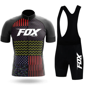 Planet Gates 21 / XXL 2024 fox teleyi Cycling Bib Shorts Men's MTB Bike Jersey Clothing Summer Complete Racing Bicycle Clothes Quick-Dry Sports Set