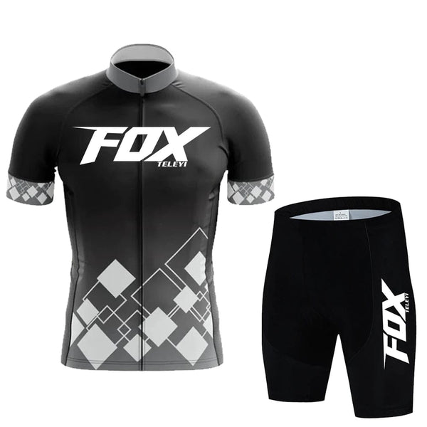 Planet Gates 21 / XXL 2024 fox teleyi Cycling Bib Shorts Men's MTB Bike Jersey Clothing Summer Complete Racing Bicycle Clothes Quick-Dry Sports Set