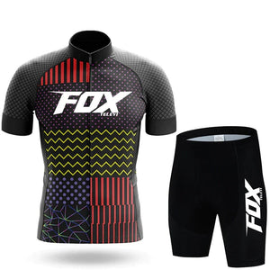 Planet Gates 21 / XXL 2024 fox teleyi Cycling Bib Shorts Men's MTB Bike Jersey Clothing Summer Complete Racing Bicycle Clothes Quick-Dry Sports Set