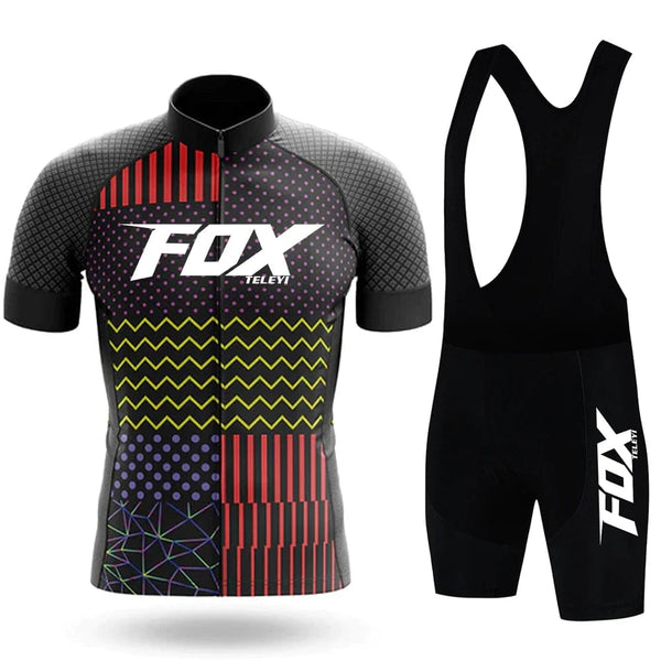 Planet Gates 21 / XXL 2024 fox teleyi Cycling Bib Shorts Men's MTB Bike Jersey Clothing Summer Complete Racing Bicycle Clothes Quick-Dry Sports Set
