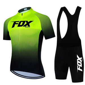 Planet Gates 21 / XXL 2024 fox teleyi Cycling Bib Shorts Men's MTB Bike Jersey Clothing Summer Complete Racing Bicycle Clothes Quick-Dry Sports Set