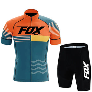 Planet Gates 21 / XXL 2024 fox teleyi Cycling Bib Shorts Men's MTB Bike Jersey Clothing Summer Complete Racing Bicycle Clothes Quick-Dry Sports Set