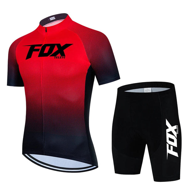 Planet Gates 21 / XXL 2024 fox teleyi Cycling Bib Shorts Men's MTB Bike Jersey Clothing Summer Complete Racing Bicycle Clothes Quick-Dry Sports Set