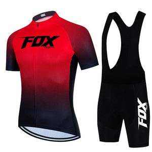 Planet Gates 21 / XXL 2024 fox teleyi Cycling Bib Shorts Men's MTB Bike Jersey Clothing Summer Complete Racing Bicycle Clothes Quick-Dry Sports Set