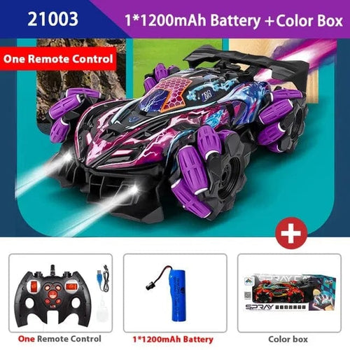 Planet Gates 21003 violet 1B F1 Drift RC Car With Led Lights Music 2.4G Glove Gesture Radio Remote Control Spray Stunt Car 4WD Electric Children Toys