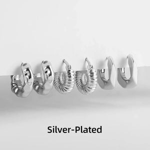 Planet Gates 21868-2 3 Pair/set Dainty Gold Color Geometric Circle Small Hoop Earrings for Women Statement Beads Twist Huggie Earring Fashion Jewelry