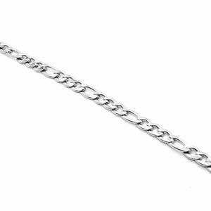 Planet Gates 21cm long / Width 2.8mm Silver Color Curb Cuban Bracelet For Men Jewelry Stainless Steel Figaro Link Chain Bracelets Hand Jewelry Anklet Gifts