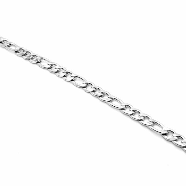 Planet Gates 21cm long / Width 2.8mm Silver Color Curb Cuban Bracelet For Men Jewelry Stainless Steel Figaro Link Chain Bracelets Hand Jewelry Anklet Gifts
