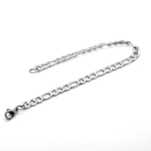 Planet Gates 21cm long / Width 2.8mm Silver Color Curb Cuban Bracelet For Men Jewelry Stainless Steel Figaro Link Chain Bracelets Hand Jewelry Anklet Gifts