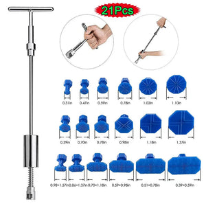 Planet Gates 21Pcs (No Glue) Professional Car Dent Repair Tools Paintless Dent Repair Kit Auto Body Dent Removal Remover Kits Dent Puller for Car Workshops