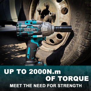 Planet Gates 21V Brushless Electric Impact Wrench 2000N.m Max Rechargable Wrench Handheld Power Tool for Makita 18v Battery(No Battery)