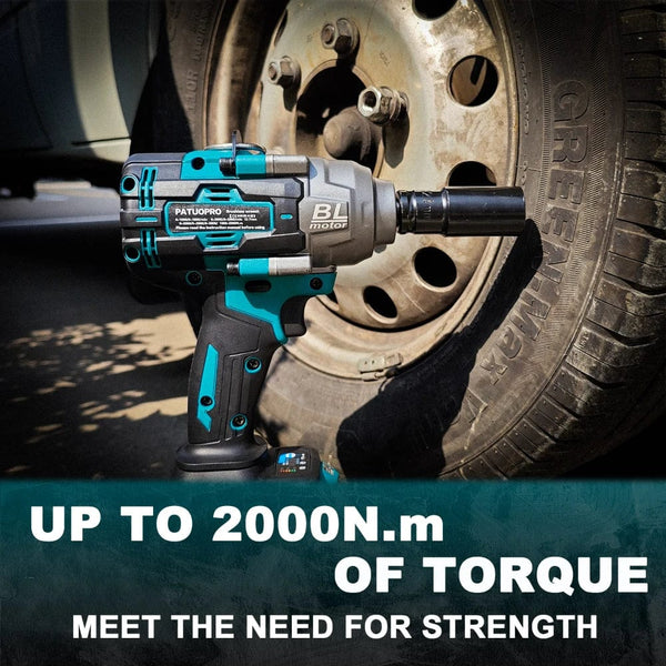 Planet Gates 21V Brushless Electric Impact Wrench 2000N.m Max Rechargable Wrench Handheld Power Tool for Makita 18v Battery(No Battery)
