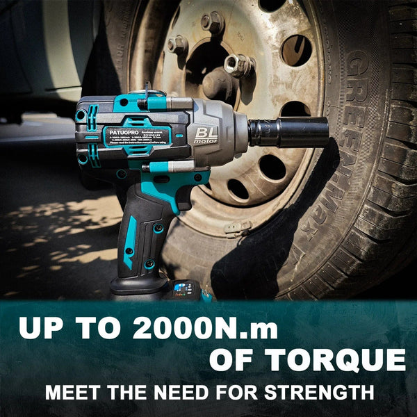 Planet Gates 21V Brushless Electric Impact Wrench 2000N.m Max Rechargable Wrench Handheld Power Tool for Makita 18v Battery(No Battery)