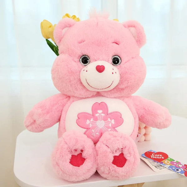 Planet Gates 22/33/45cm Care Bears Kawaii Plush Toys Pink Sakura Bear Lovely Cartoon Bear Soft Stuffed Dolls Girls Boys Cute Toys Gift