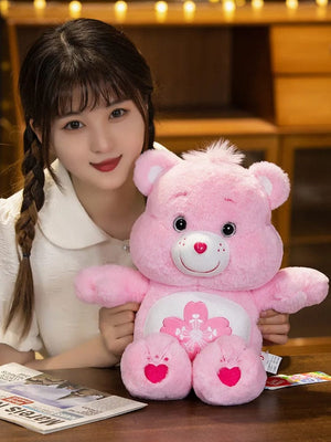 Planet Gates 22/33/45cm Care Bears Kawaii Plush Toys Pink Sakura Bear Lovely Cartoon Bear Soft Stuffed Dolls Girls Boys Cute Toys Gift