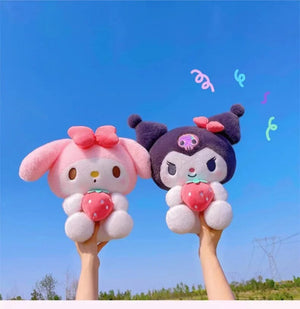 Planet Gates 22/35cm Sanrio Strawberry Kuromi Pillow Plush Toy Girls Soft Stuffed Animal Toys Strawberry Melody Doll Gift