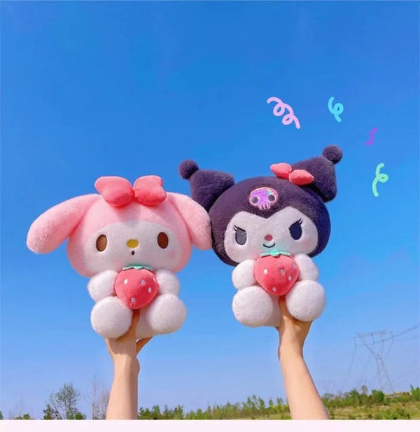 Planet Gates 22/35cm Sanrio Strawberry Kuromi Pillow Plush Toy Girls Soft Stuffed Animal Toys Strawberry Melody Doll Gift