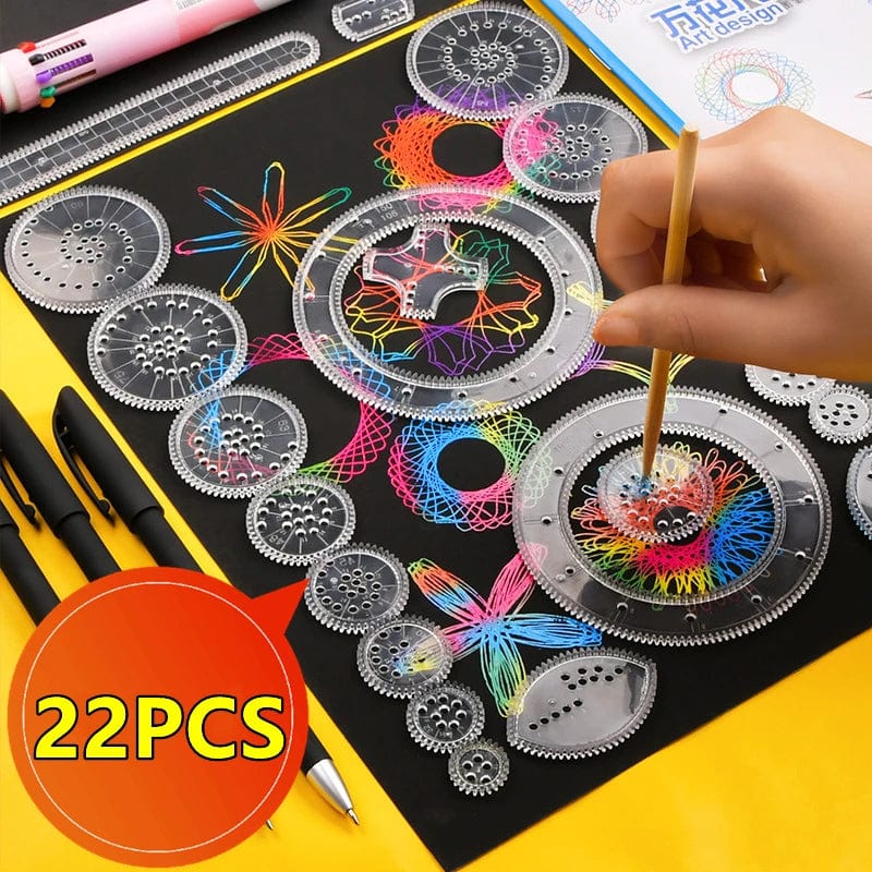 Planet Gates 22/4/1PC Spirograph Ruler Drawing Scratch Painting Toys Interlocking Gears Wheels Painting Drawing Accessories Educational Toy