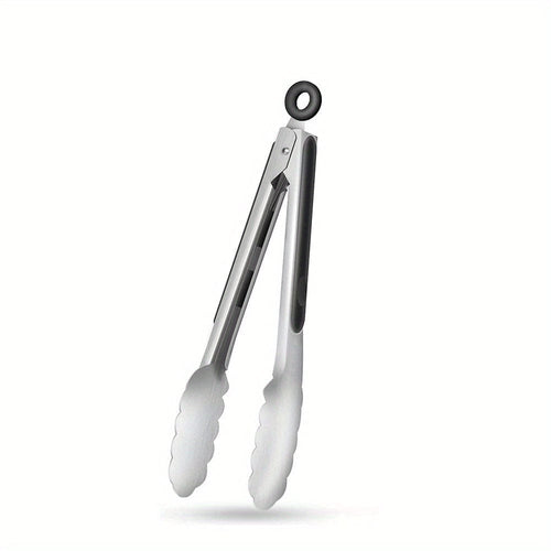 Planet Gates 22.86 cm 1/2pcs, Stainless Steel Kitchen Tongs, Silicone Non-slip Handle, Lockable Barbecue Food Clip, 22.86 Cm And 30.48 Cm, Premium Silicone Rubber Grips, Independence Day Halloween Christmas Party Supplies.