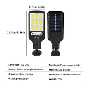 Planet Gates 2200w 1pc 2200W Outdoor Solar sensor Street Light Human Body Induction Garden Light With Remote Control LED Wall Light Waterproof Garden Light