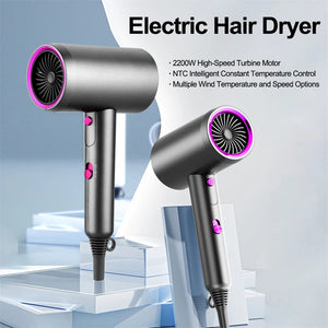 Planet Gates 2200W Hair Dryer Professional High Speed Powerful Blow Dryer Electric Negative Ion Low Noise Adjustable Salon Household Dryer