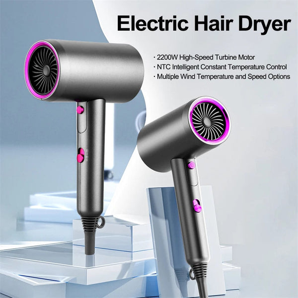 Planet Gates 2200W Hair Dryer Professional High Speed Powerful Blow Dryer Electric Negative Ion Low Noise Adjustable Salon Household Dryer