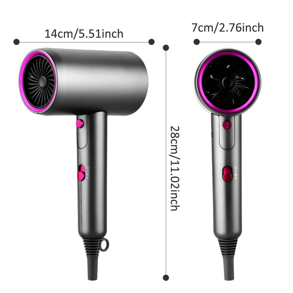 Planet Gates 2200W Hair Dryer Professional High Speed Powerful Blow Dryer Electric Negative Ion Low Noise Adjustable Salon Household Dryer