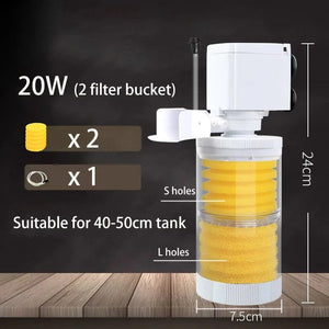 Planet Gates 220V 5-IN-1 Silent Filter for Aquarium Turtle Fish Tank Submersible Water Pump Sponge Filter Skimmer Make Waves Accessories