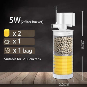 Planet Gates 220V 5-IN-1 Silent Filter for Aquarium Turtle Fish Tank Submersible Water Pump Sponge Filter Skimmer Make Waves Accessories