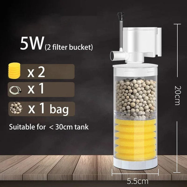 Planet Gates 220V 5-IN-1 Silent Filter for Aquarium Turtle Fish Tank Submersible Water Pump Sponge Filter Skimmer Make Waves Accessories