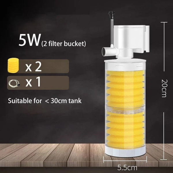 Planet Gates 220V 5-IN-1 Silent Filter for Aquarium Turtle Fish Tank Submersible Water Pump Sponge Filter Skimmer Make Waves Accessories